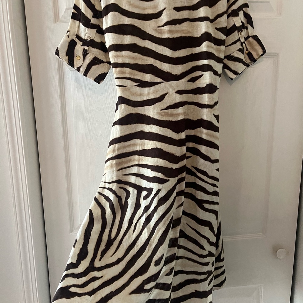 Ralph Lauren Zebra Print Tie-Front Dress - Picture 4 of 6